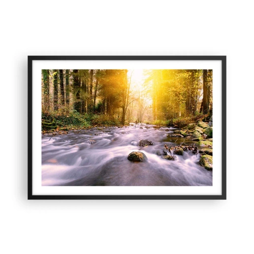 Poster în ramă neagră - Malachit în rame de argint și aur - 70x50 cm