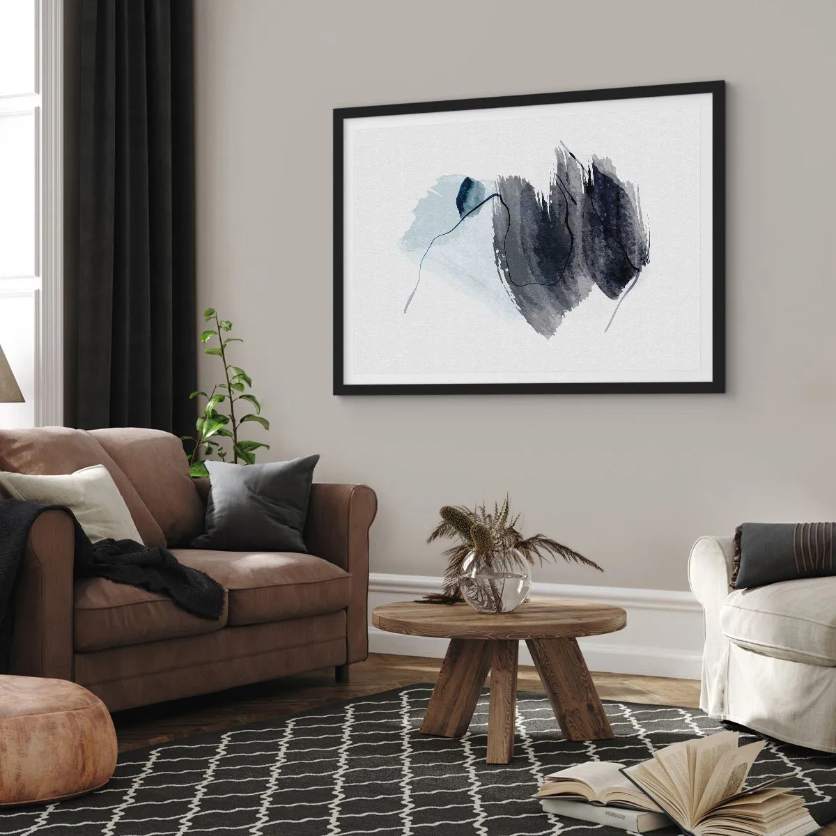 Poster în ramă neagră - Intensitate și mișcare - 50x40 cm