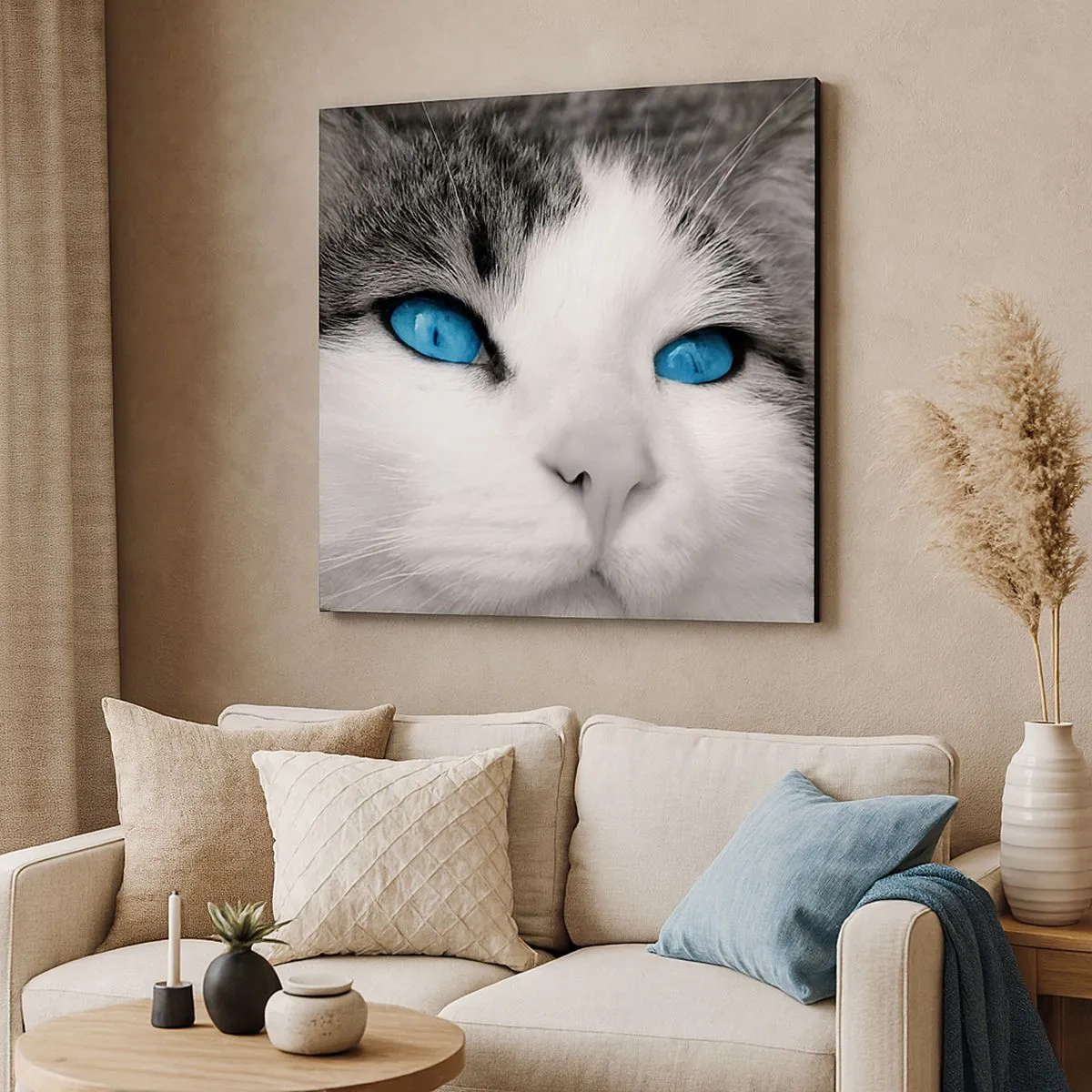 Tablou pe pânză - Neobișnuită cu ochii albaștri - 30x30 cm