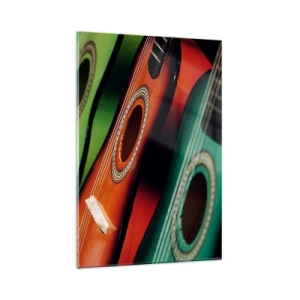 Tablou pe sticlă - Chitara are multe culori - 80x120 cm