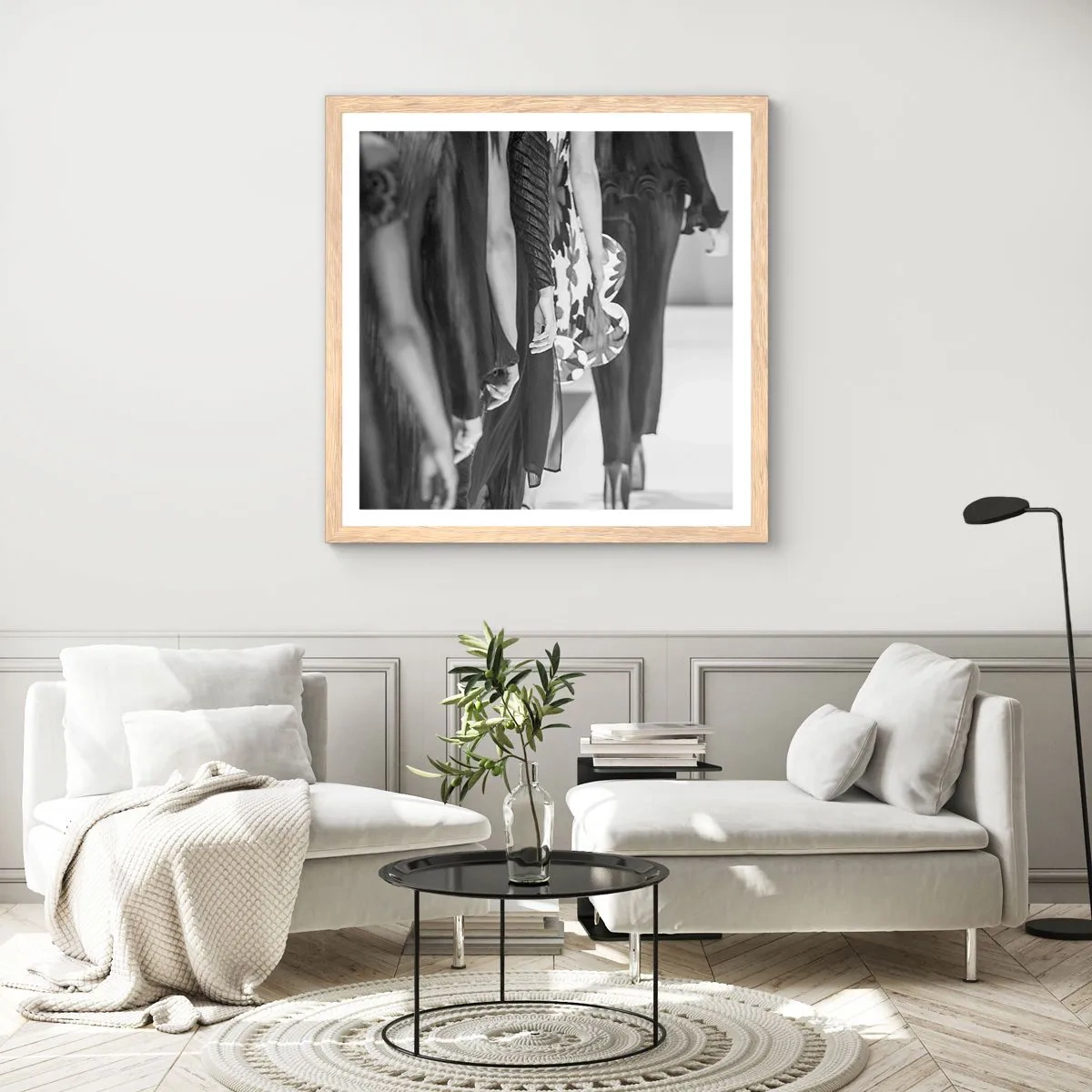 Poster în ramă de stejar deschis - Paradă elegantă - 30x30 cm