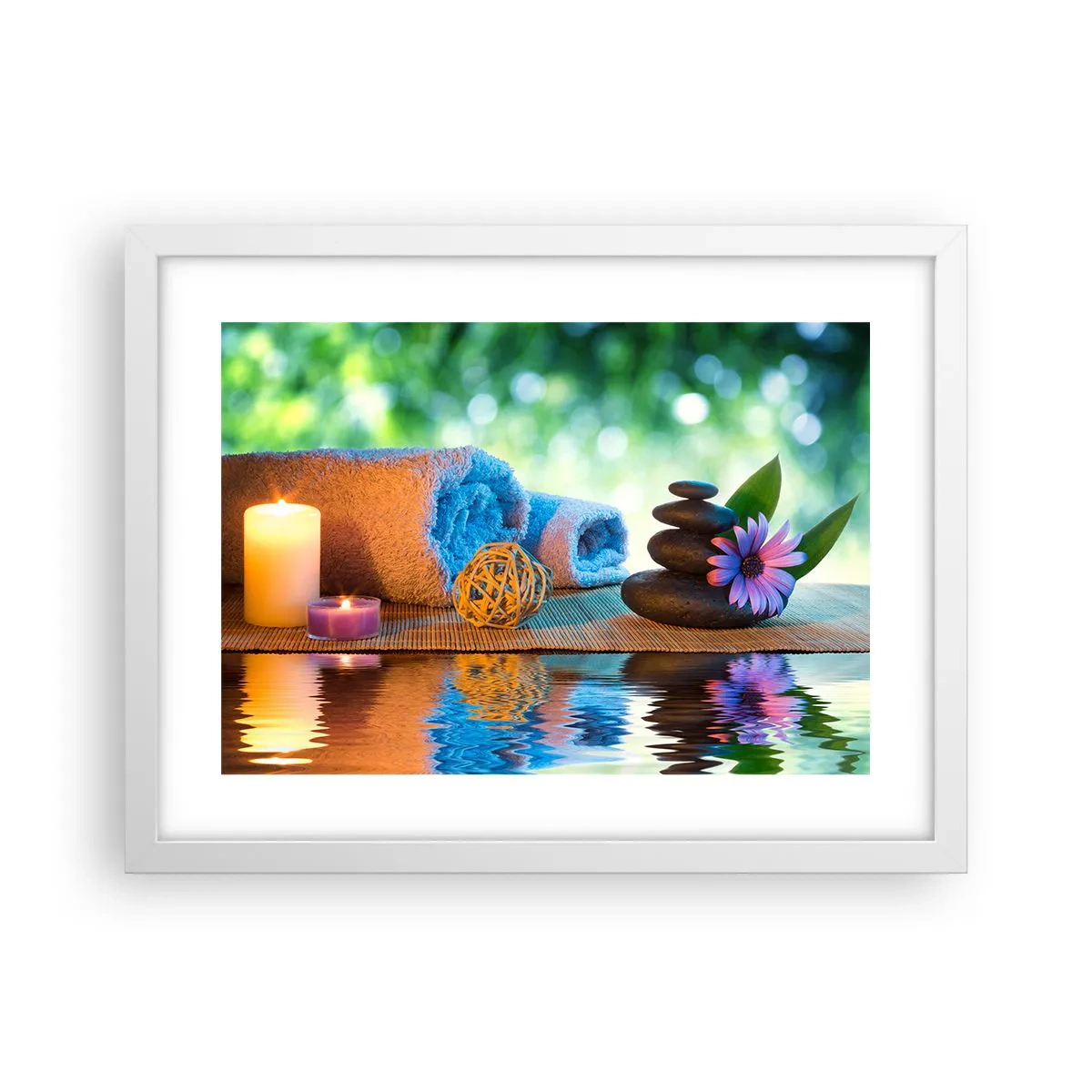 Poster în ramă albă - Timp pentru corp - 40x30 cm