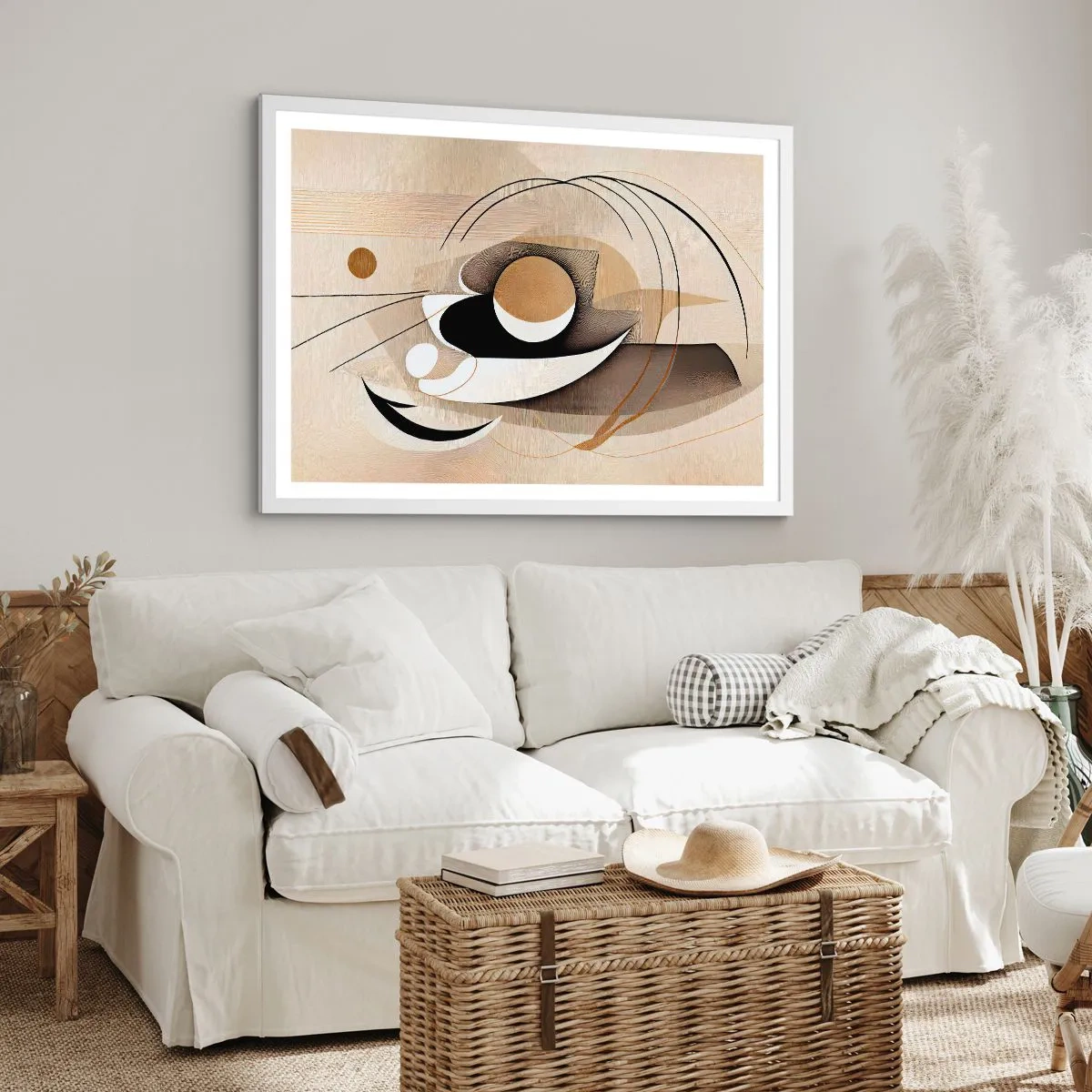 Poster în ramă albă - Compoziție - nucleu - 91x61 cm