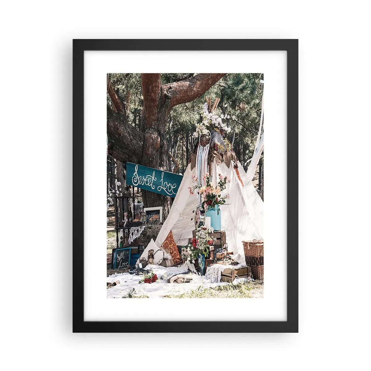 Poster în ramă neagră - Make love… - 30x40 cm