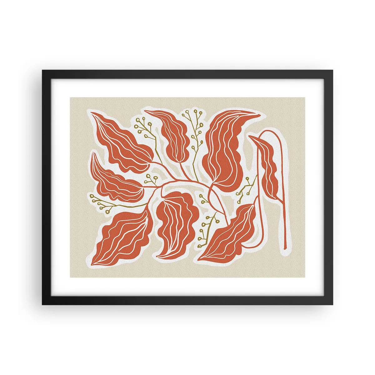 Poster în ramă neagră - Folk și coral - 50x40 cm