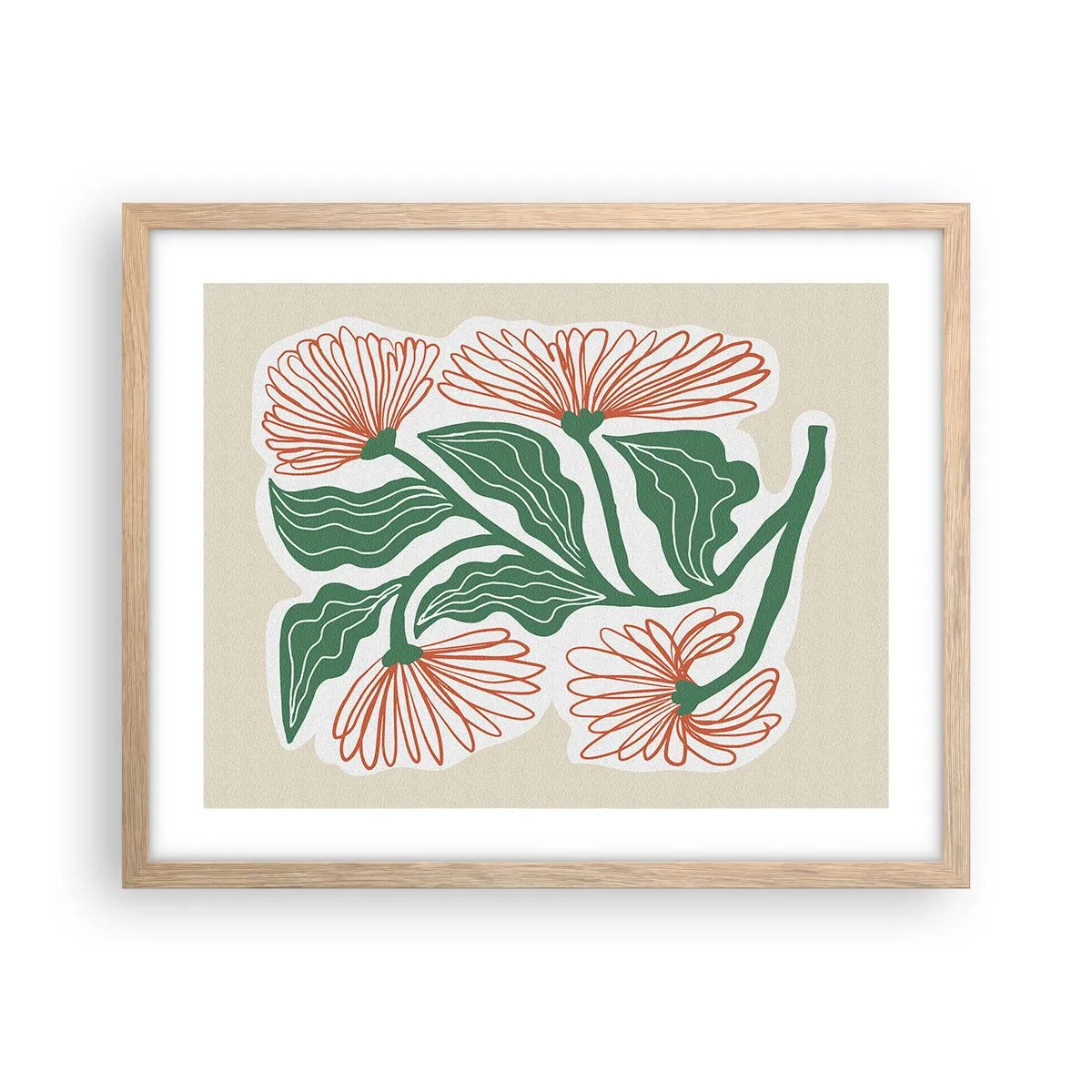 Poster în ramă de stejar deschis - Folclor modern - 50x40 cm