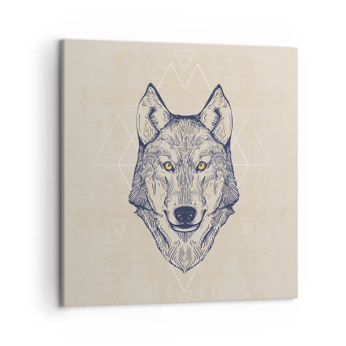 Tablou pe pânză - Un alfa cu o privire pătrunzătoare - 50x50 cm