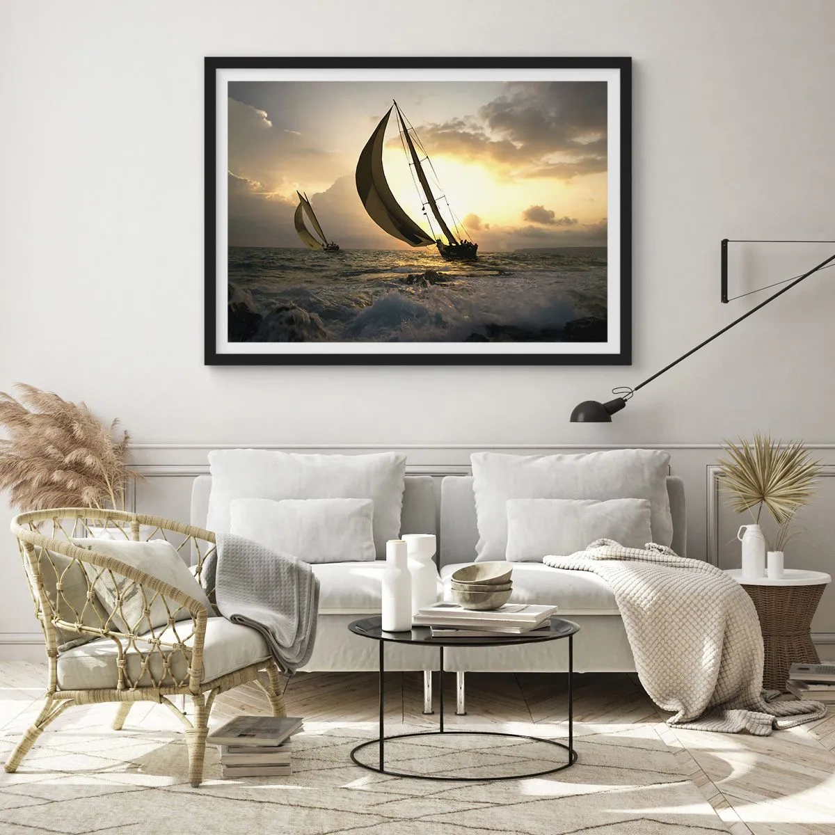 Poster în ramă neagră - Vânt în jos și în sus - 91x61 cm