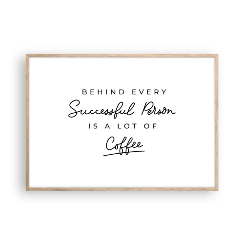 Poster în ramă de stejar deschis - Secretul succesului - 100x70 cm