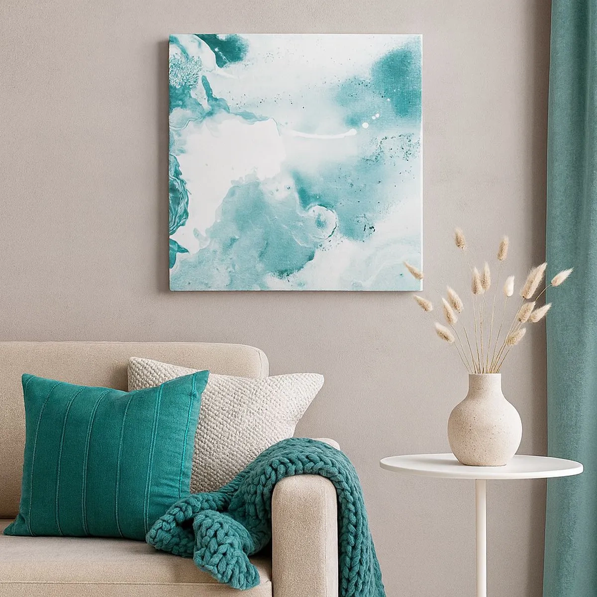 Tablou pe pânză - Câmpii inundabile de albastru - 30x30 cm