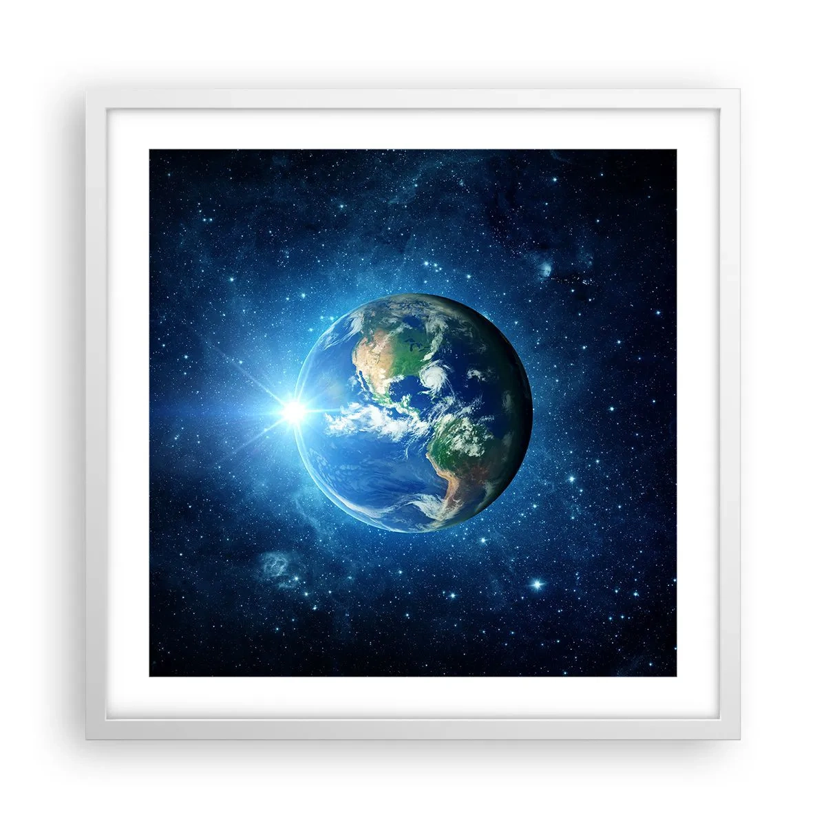 Poster în ramă albă - Suntem în ceruri - 50x50 cm