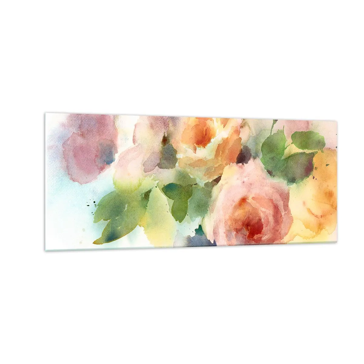 Tablou pe sticlă - Delicat ca o acuarelă - 100x40 cm