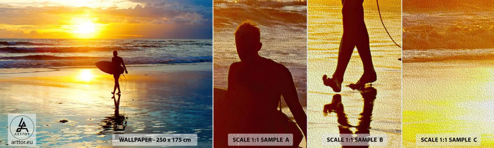 Mostră tapet Premium Sand - Întoarcerea războinicului - Sport, Surfing, Indonezia - 100x30 cm