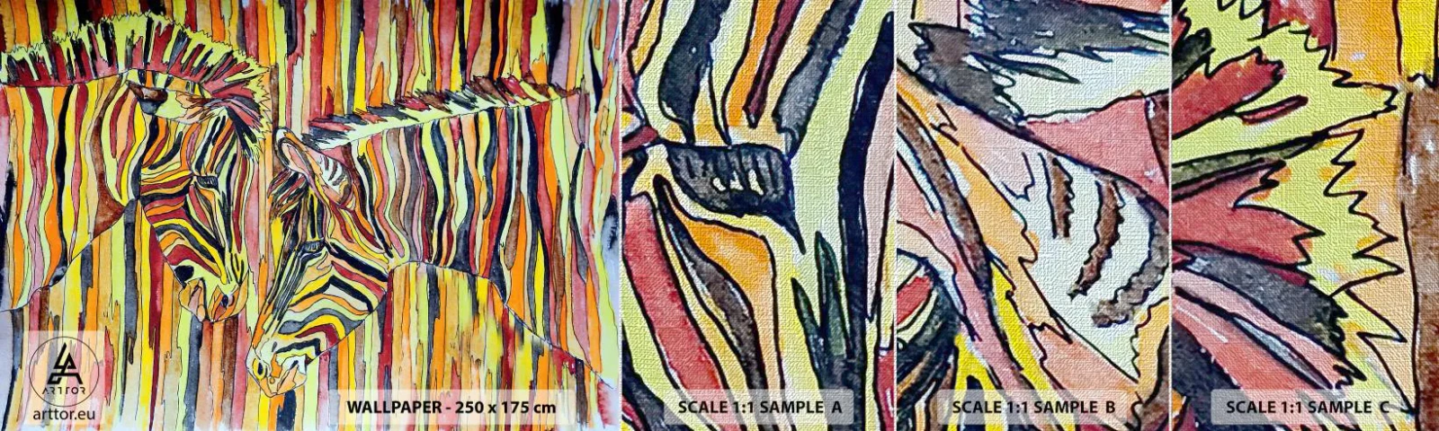 Mostră tapet Premium Canvas - Deci și tu.. - Abstracția, Coaste, Bucată - 100x30 cm