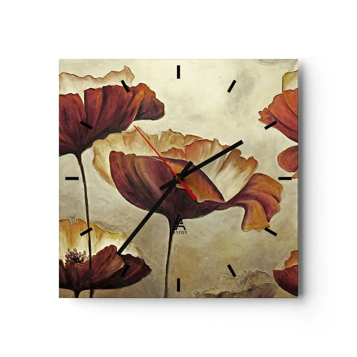 Ceas de perete - Ceas pe sticlă - Lunca - 30x30 cm