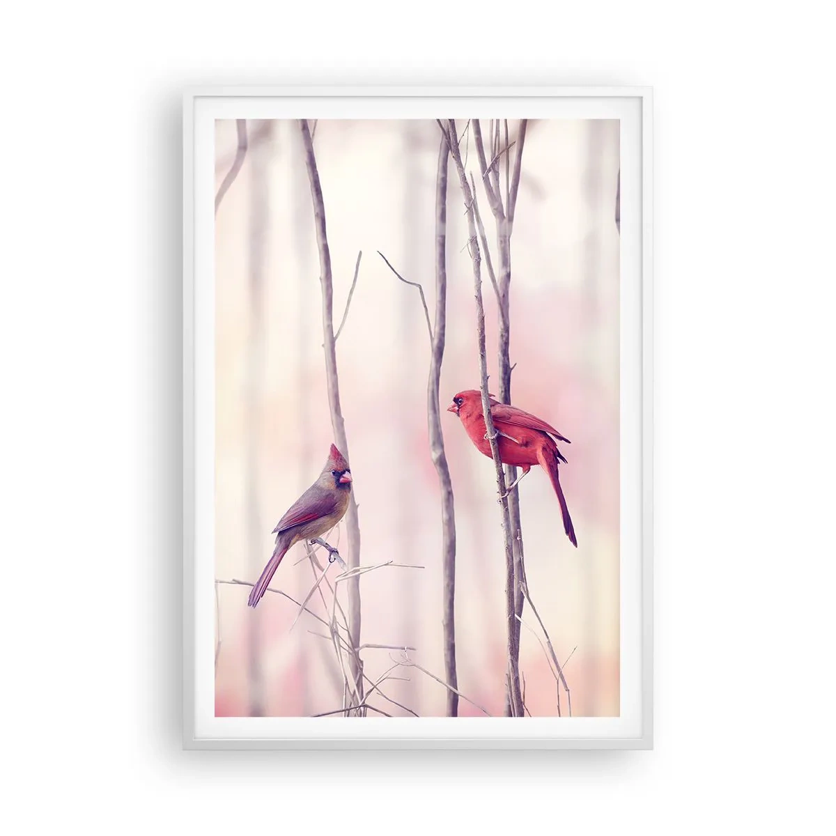 Poster în ramă albă - O poveste din Pădurea Roz - 70x100 cm
