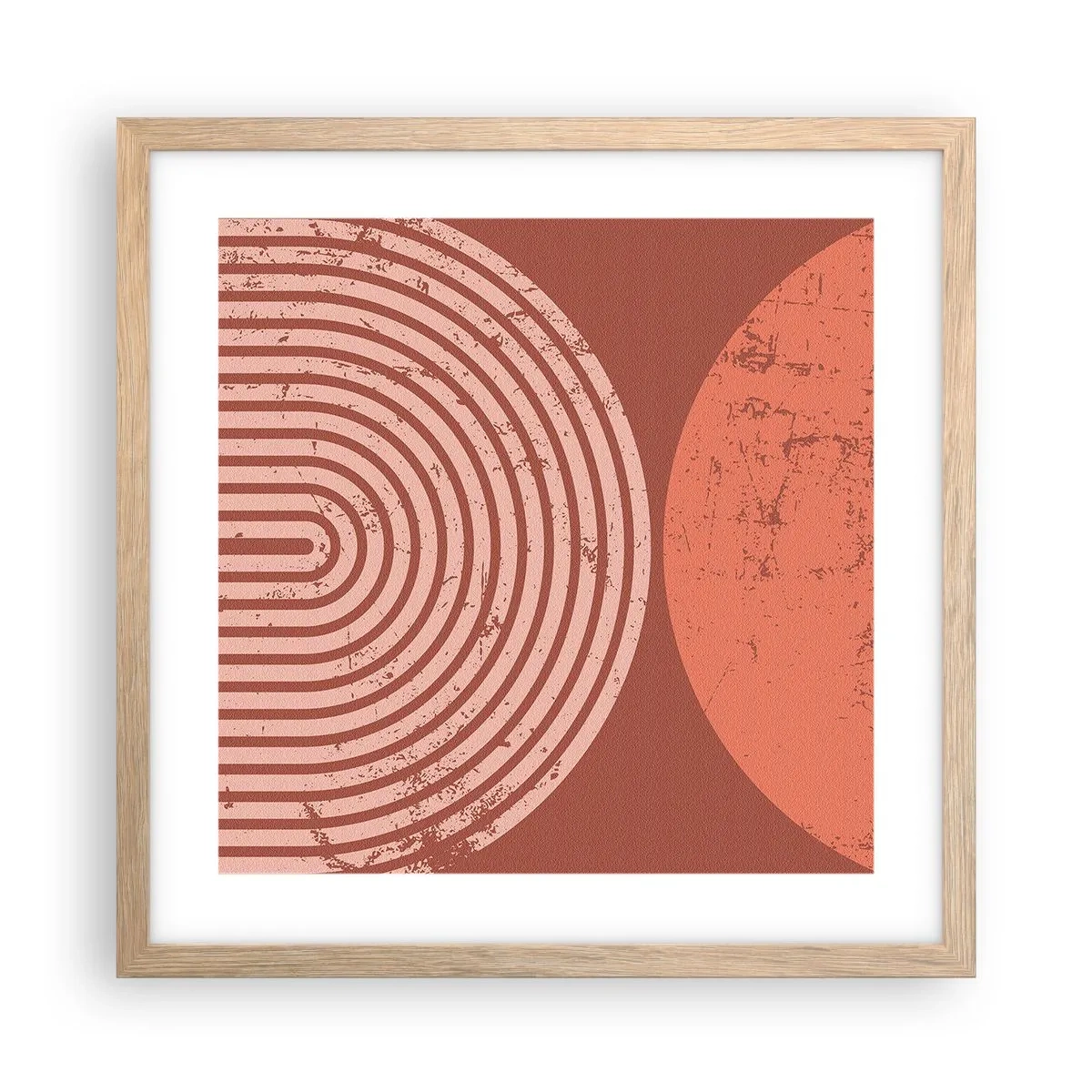 Poster în ramă de stejar deschis - Relație strânsă - 40x40 cm