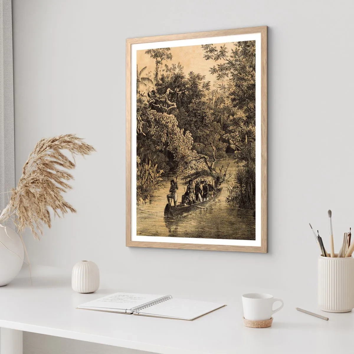 Poster în ramă de stejar deschis - Călătorie la sursă - 30x40 cm