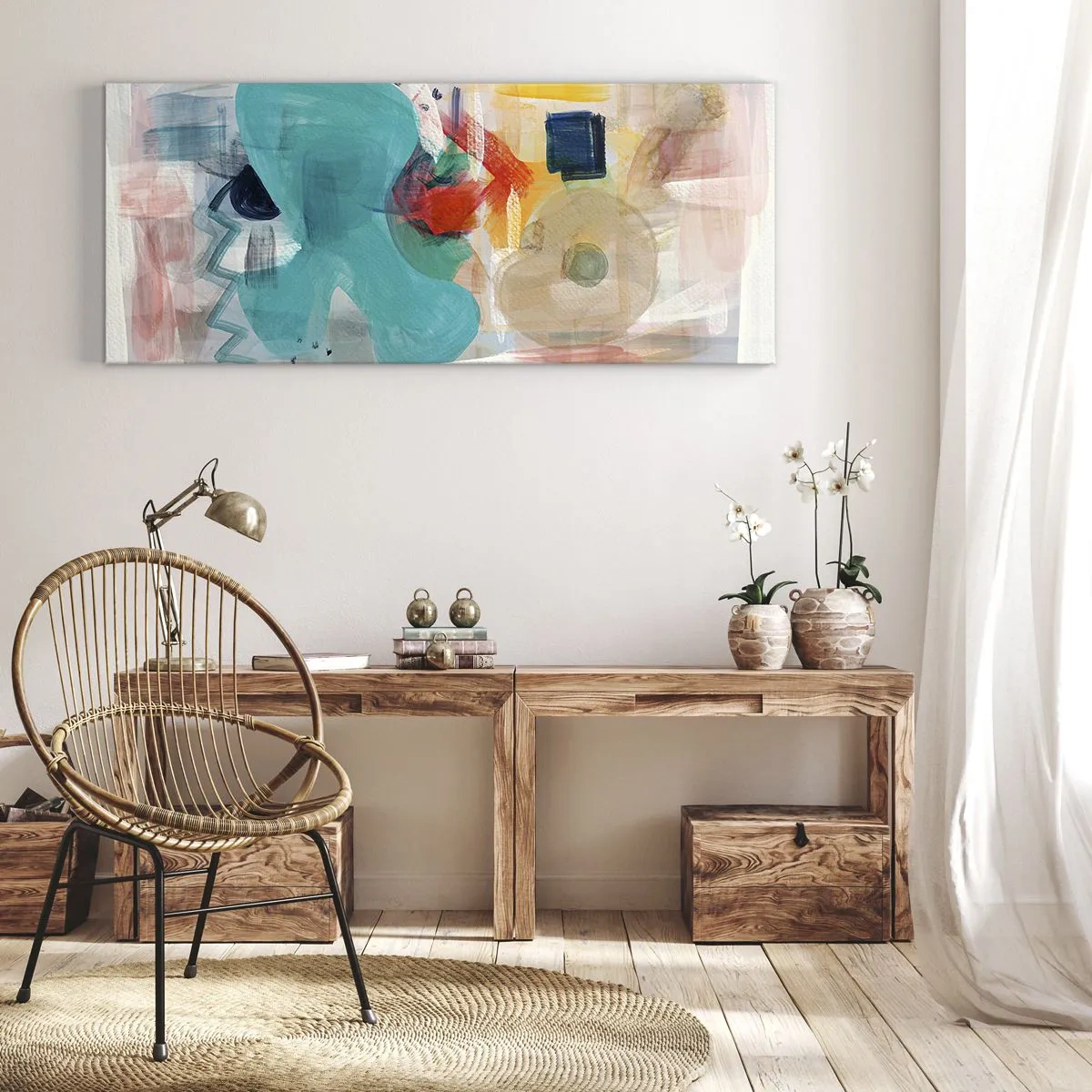 Tablou pe pânză - Joc plin de culoare - 90x30 cm