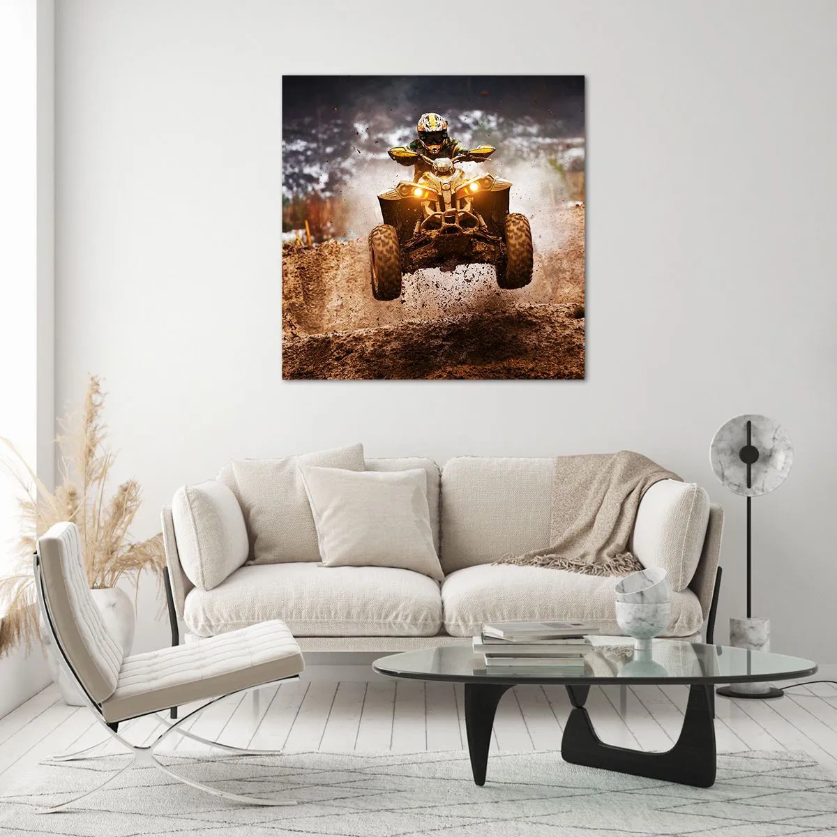 Tablou pe sticlă - No risk no fun - 70x70 cm