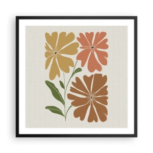 Poster în ramă neagră - Natură și geometrie - 60x60 cm