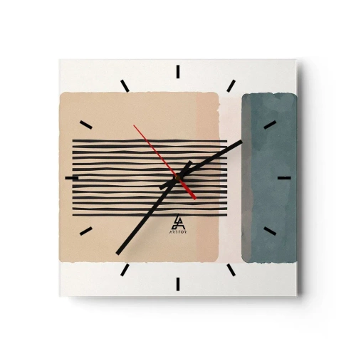Ceas de perete - Ceas pe sticlă - Totul este în regulă - 30x30 cm