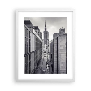 Poster în ramă albă - Vale citadină din Varșovia - 40x50 cm