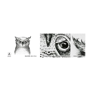 Mostră tapet Premium Canvas - Cu înțelepciune și dragoste - Bufniţă, Pentru copii, Animale - 100x30 cm