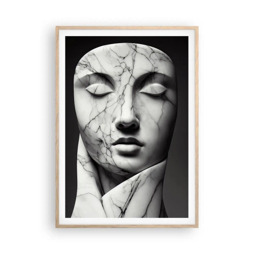 Poster în ramă de stejar deschis - Forme de marmură - 70x100 cm