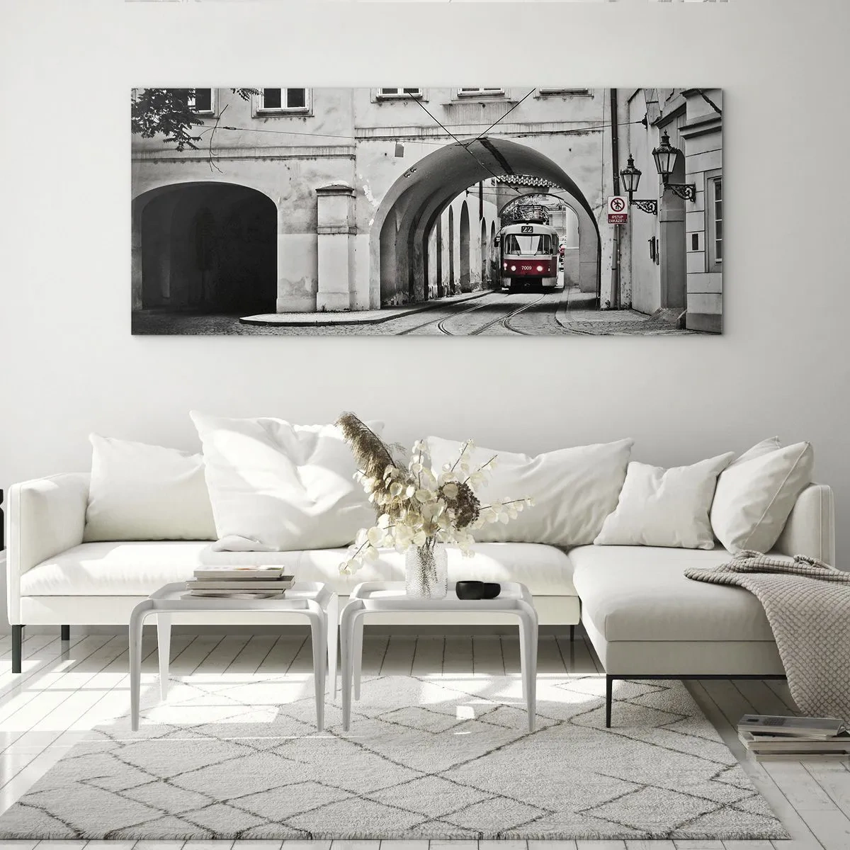 Tablou pe sticlă - Printr-un labirint urban - 100x40 cm