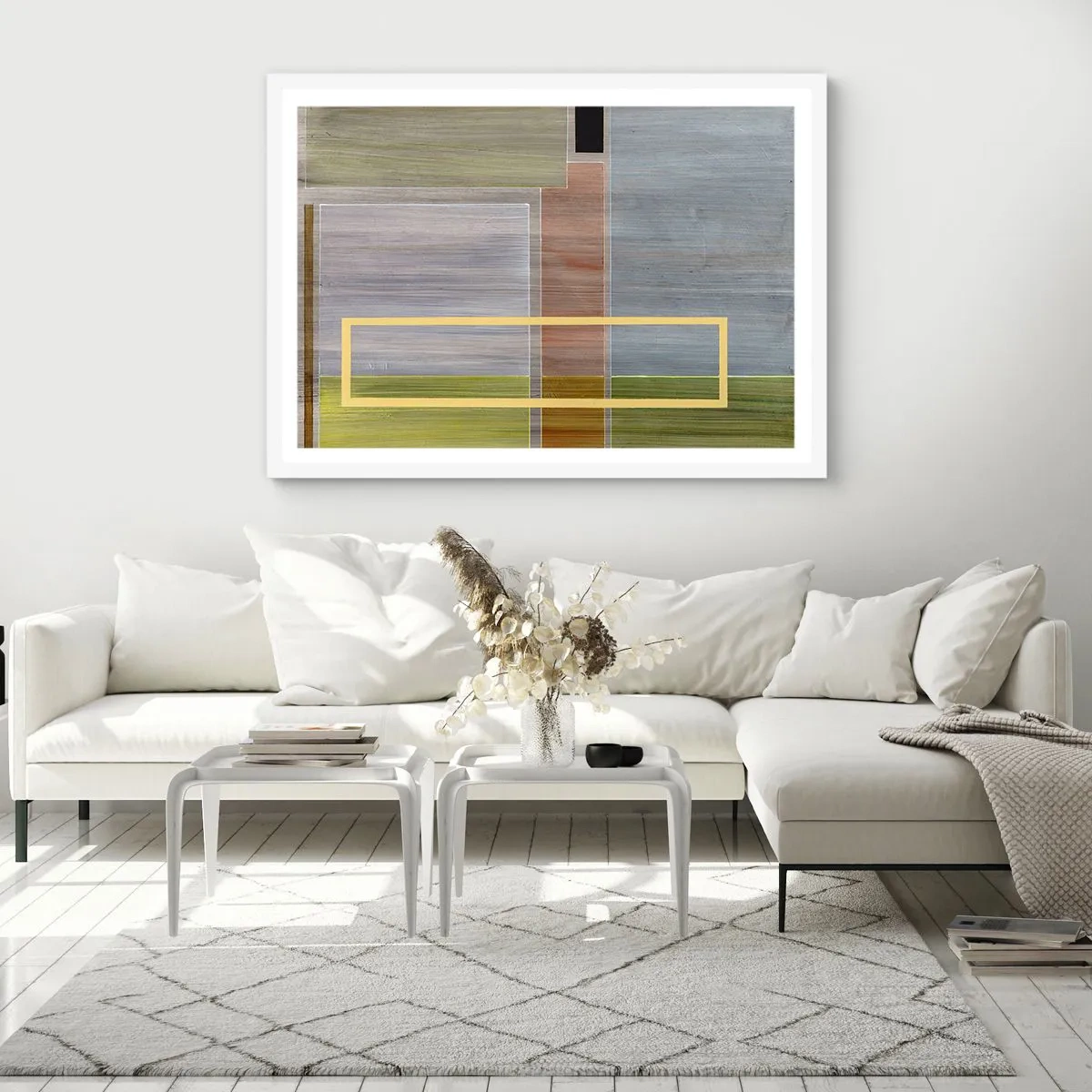 Poster în ramă albă - Drept și liniștit - 100x70 cm