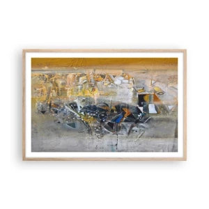 Poster în ramă de stejar deschis - Totul va fi bine - 91x61 cm