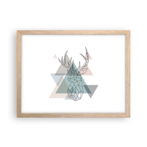 Poster în ramă de stejar deschis - Într-o pădure geometrică - 40x30 cm