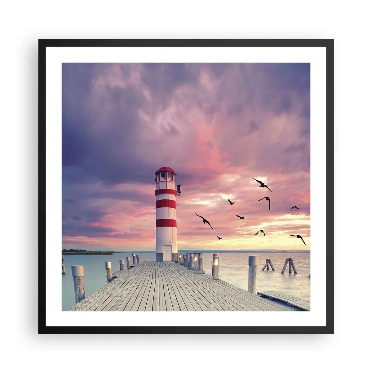 Poster în ramă neagră - Să ne întoarcem în port - 60x60 cm