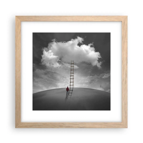 Poster în ramă de stejar deschis - Orice este posibil - 30x30 cm