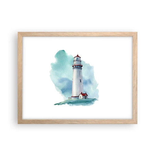 Poster în ramă de stejar deschis - Sora blândă a albastrului - 40x30 cm