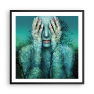 Poster în ramă neagră - Scufundată în albastru - 60x60 cm