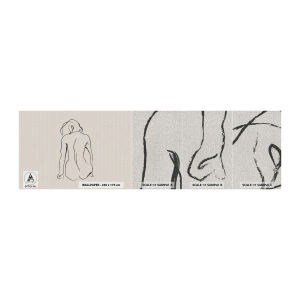 Mostră tapet Premium Canvas - Nud de fată - act, Linia, Desen - 100x30 cm