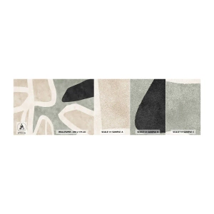 Mostră de Tapet Standard Eco - Compoziție cu motiv negru - Abstracția, Minimalism, Artă Modernă - 100x30 cm