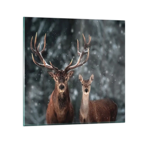 Tablou pe sticlă - Stăpânul pădurii și soția sa - 30x30 cm