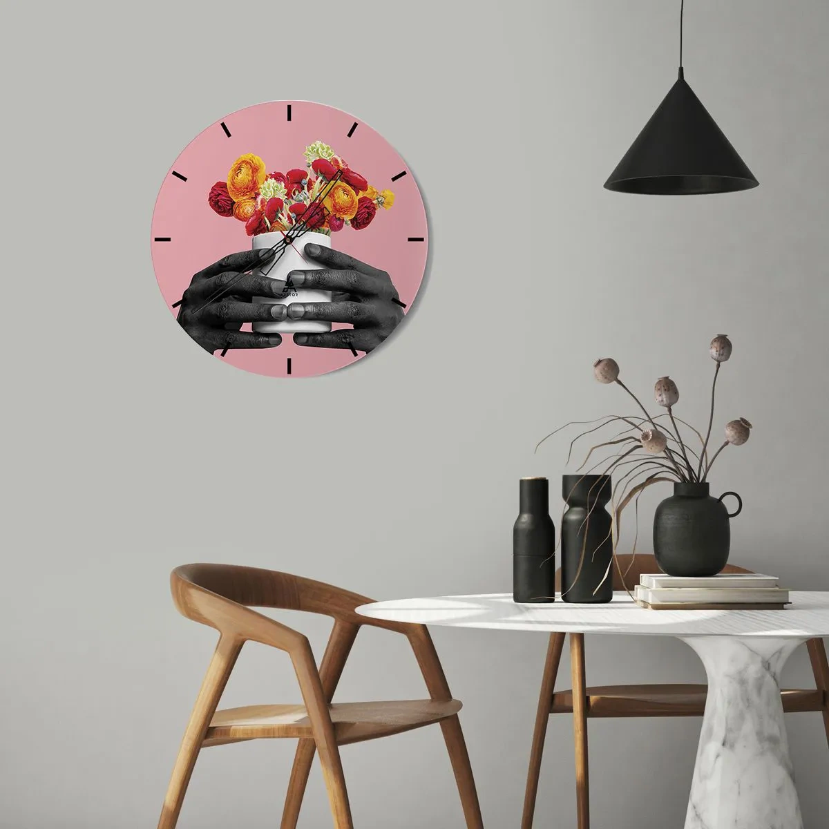 Ceas de perete - Ceas pe sticlă - Apoteoza vieții - 40x40 cm