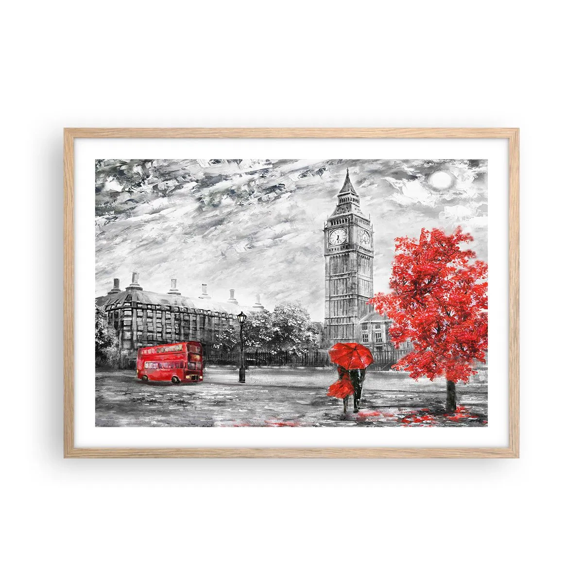 Poster în ramă de stejar deschis - O zi excitantă - 70x50 cm