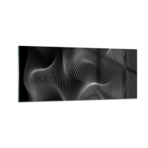 Tablou pe sticlă - Dansul luminii în spațiu - 100x40 cm