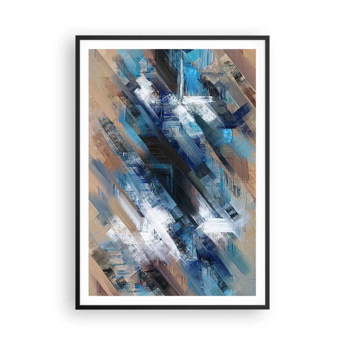 Poster în ramă neagră - Pe o pantă albastră - 70x100 cm