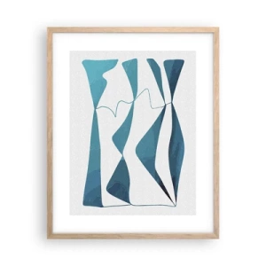 Poster în ramă de stejar deschis - Abstracție: relație turcoaz - 40x50 cm