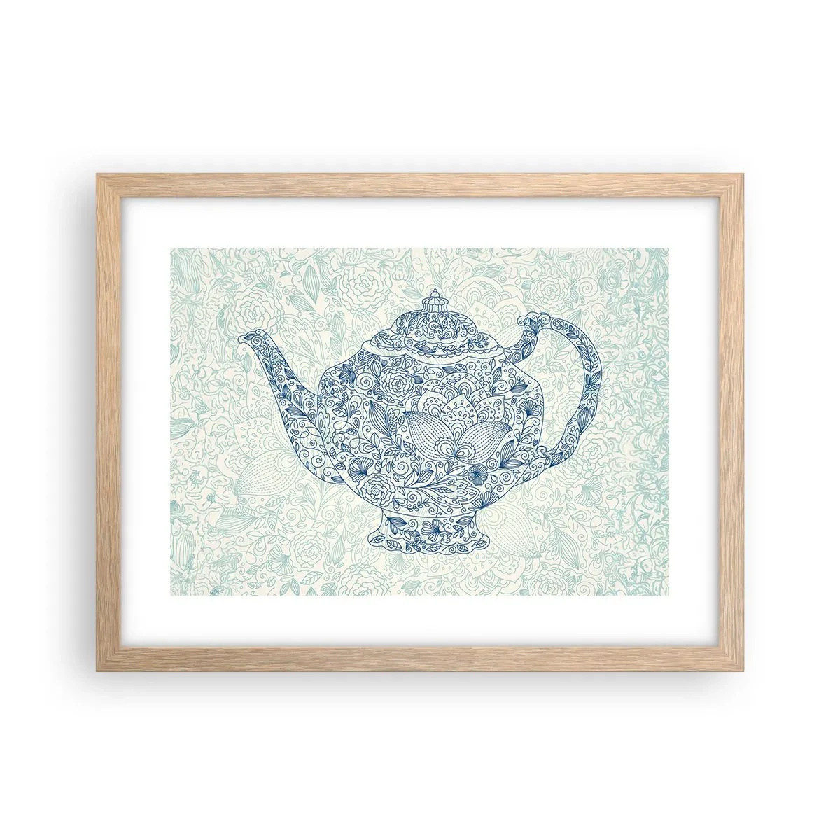 Poster în ramă de stejar deschis - Farmecul ceaiului - 40x30 cm