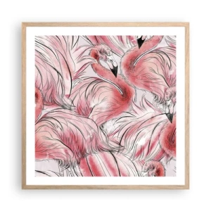 Poster în ramă de stejar deschis - Corpul de balet al păsărilor - 60x60 cm