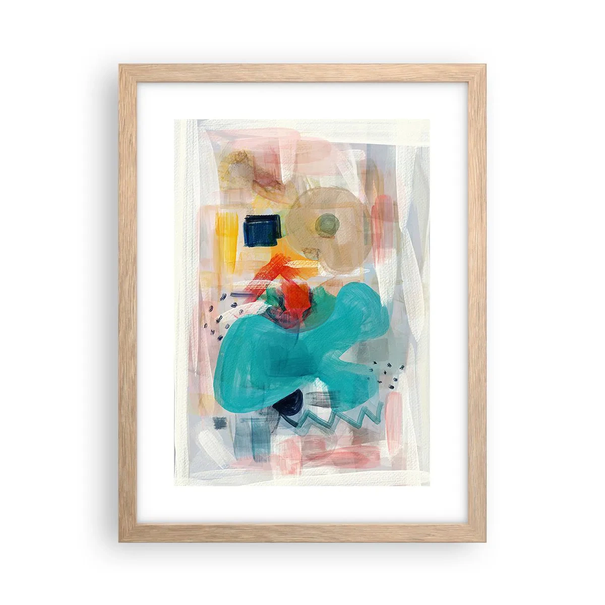 Poster în ramă de stejar deschis - Joc plin de culoare - 30x40 cm