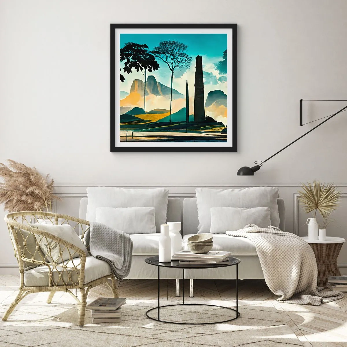 Poster în ramă neagră - Din ce în ce mai sus - 60x60 cm