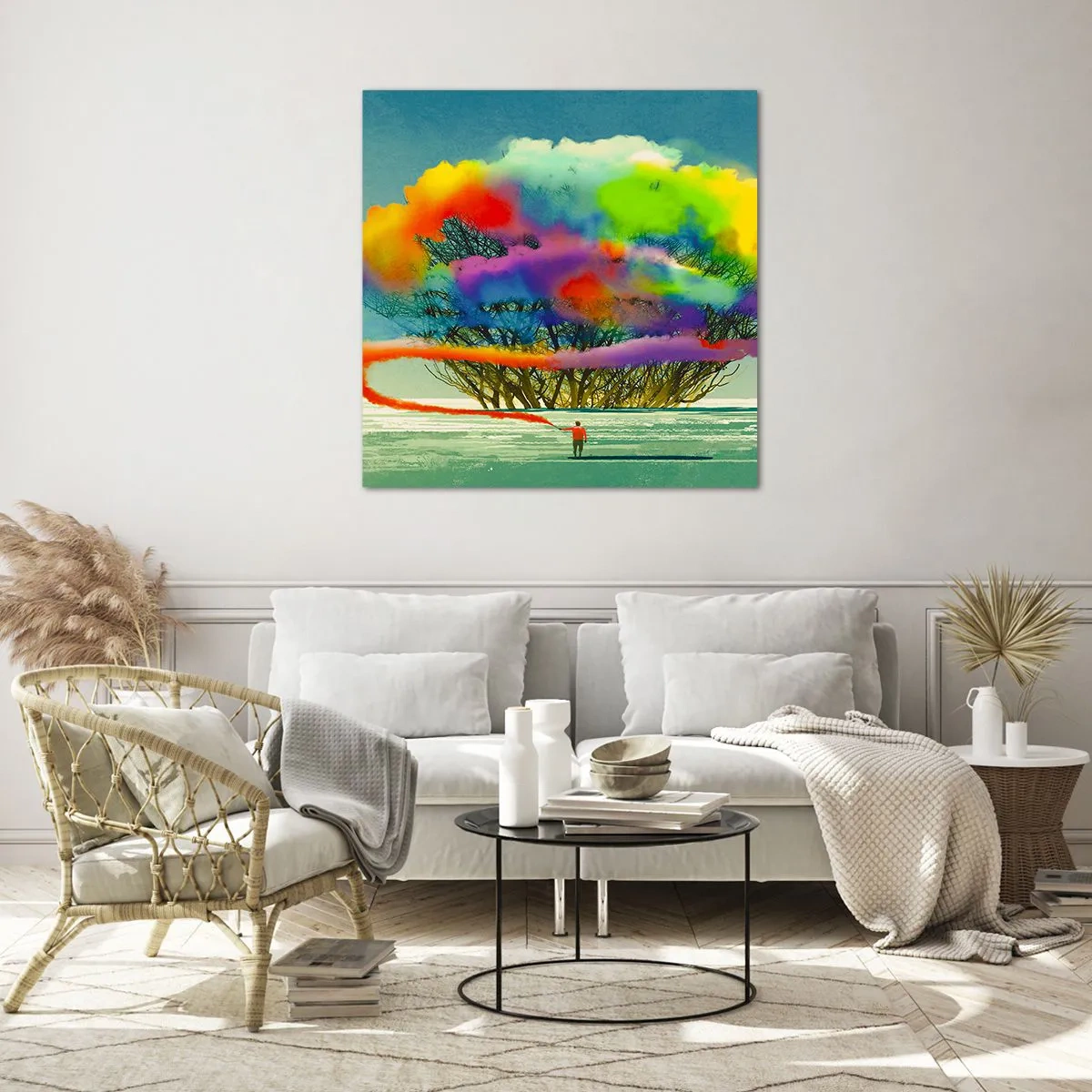 Tablou pe sticlă - Aducând această lume la viață - 30x30 cm